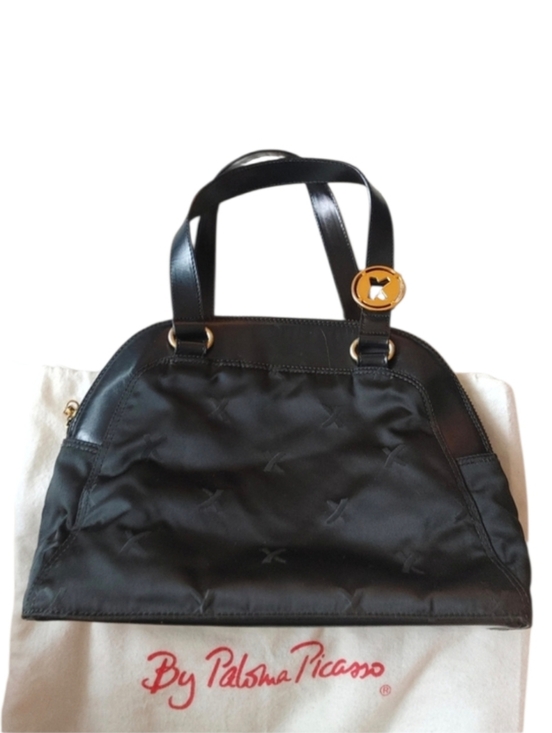 Paloma Picasso Handbags - Paloma Picasso Small Nylon & Leather Handbag